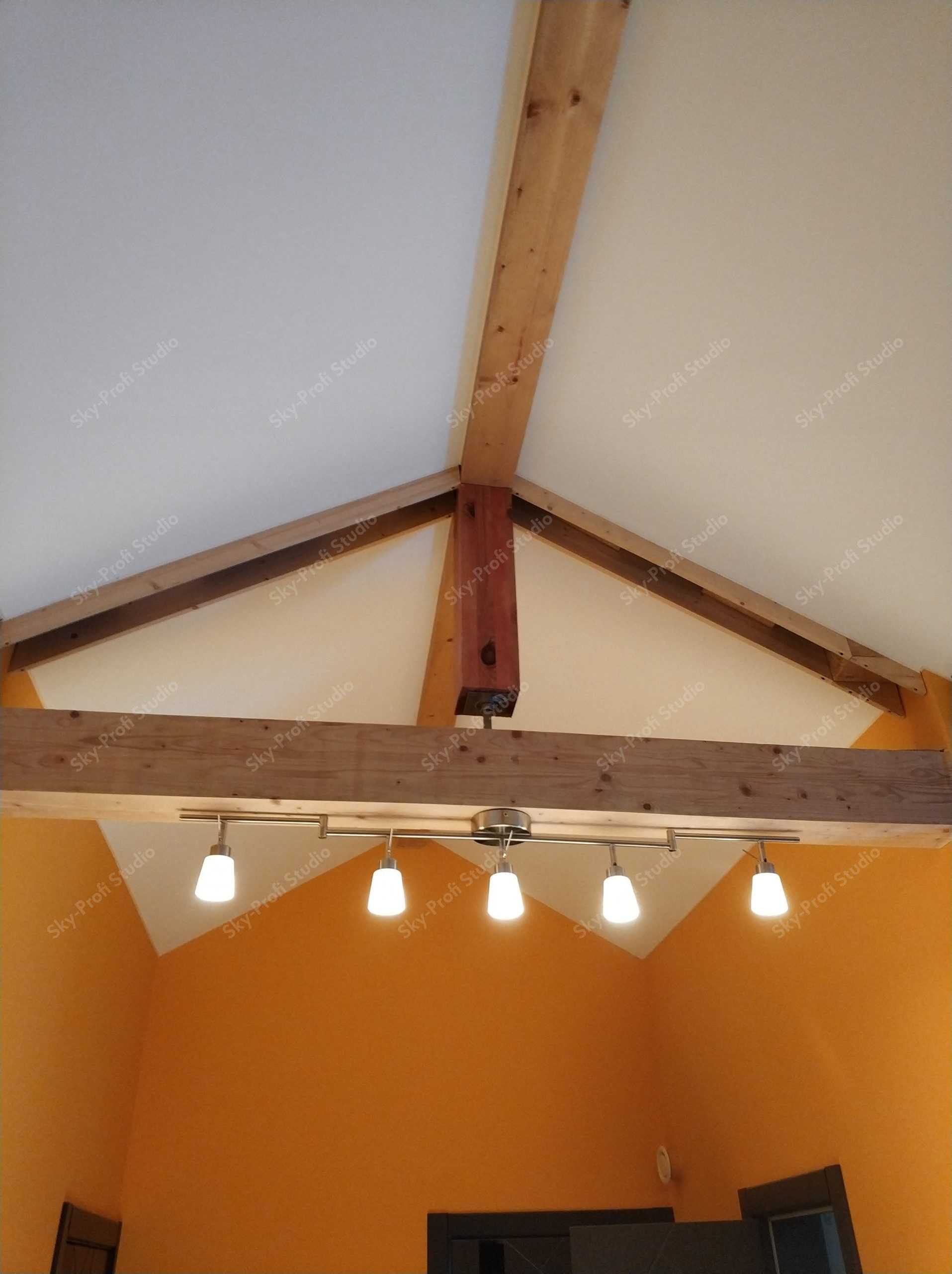 Устройство тканого потолка на крыше мансарды